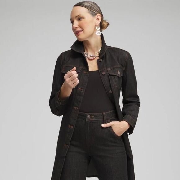 Chicos Contour Cotton™ Square Neck Tank xxl black NWT in packaging - Picture 2 of 8